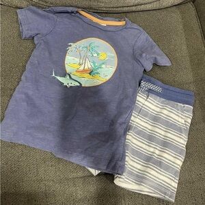 Tommy Bahama Kids Pajama Set in Blue with Tropical Scene